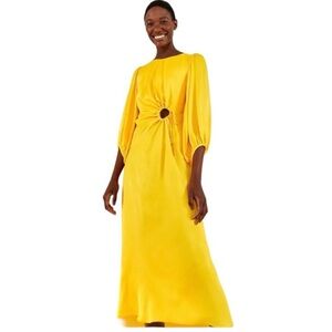 FARM Rio Vibrant Yellow Midi Dress